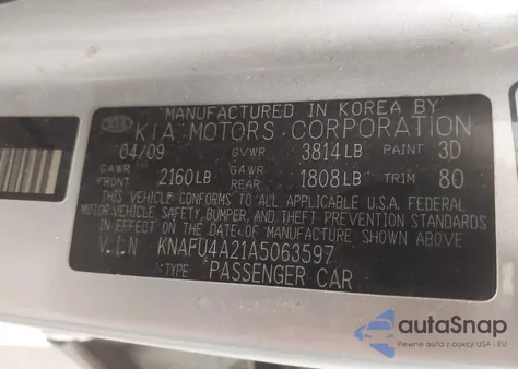 2010 Kia Forte Ex from USA, damaged, VIN KNAFU4A21A5063597